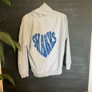 Grey Slogan Graphic Drawstring Hoodie
